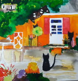 Naupp Eszter: Cicák, akvarell - 1200 Paletta